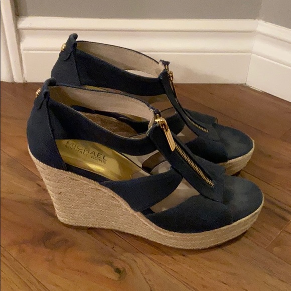 Michael Kors Navy Wedge - Picture 2 of 4